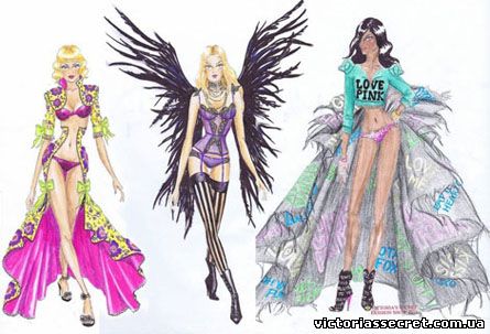 эскизы моделей к показу Victoria’s Secret 2011